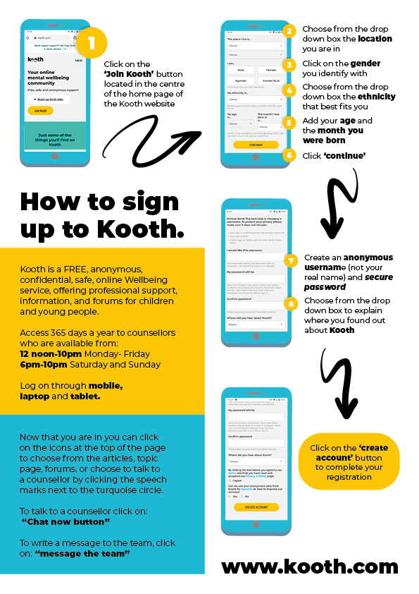 Kooth mental health service for young people